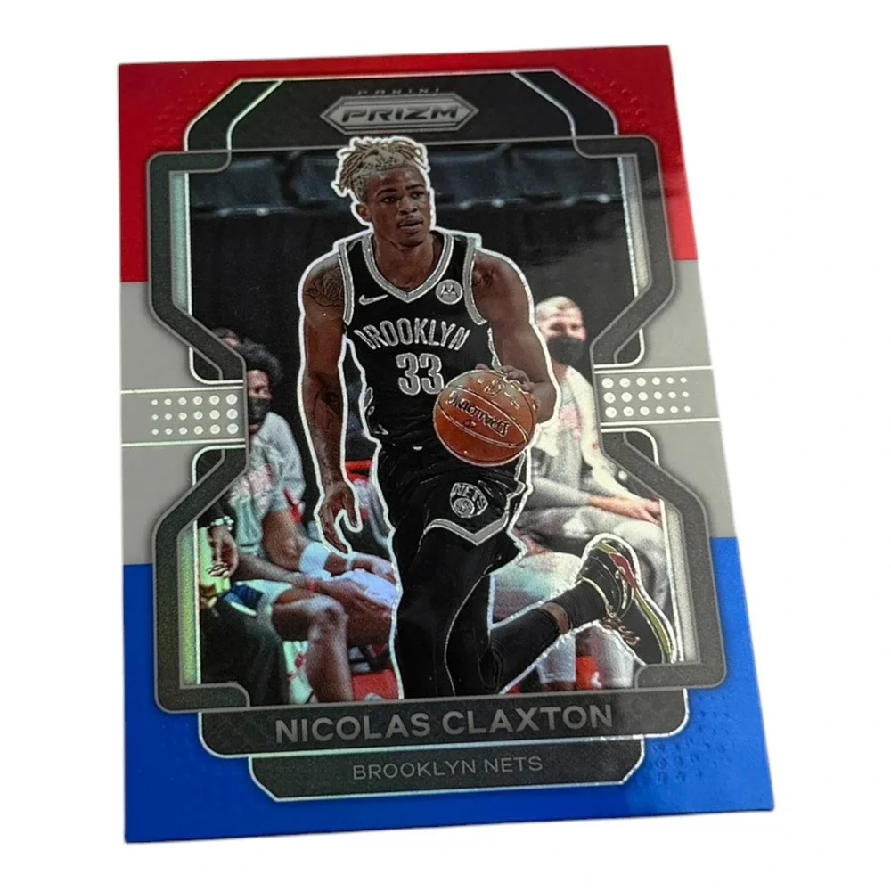 2021-22 Panini Prizm Nicolas Claxton Brooklyn Nets Red White Blue Prizm Card 38